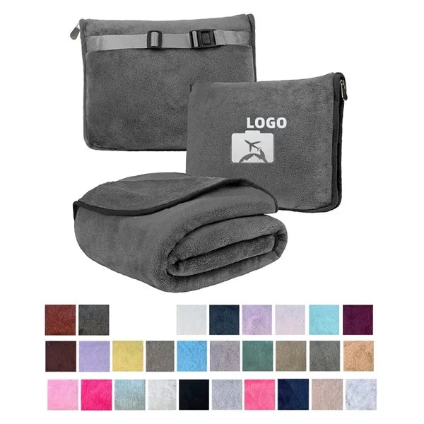 2 in 1 Portable Travel Blanket with Carabiner