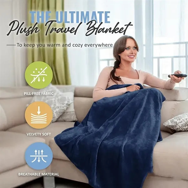 2 in 1 Portable Travel Blanket with Carabiner