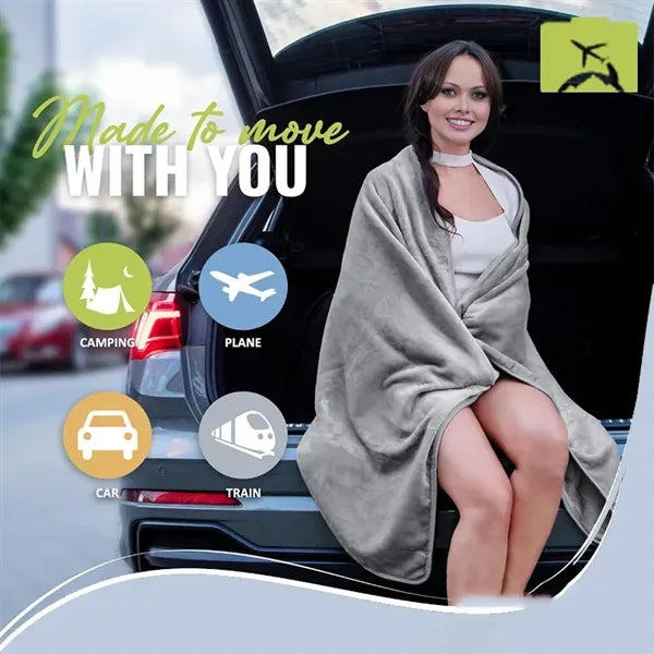 2 in 1 Portable Travel Blanket with Carabiner