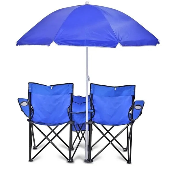 Portable Beach Umbrella Foldable Chair with Cooler Bag