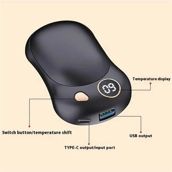 Double-sided detachable magnetic hand warmer power bank