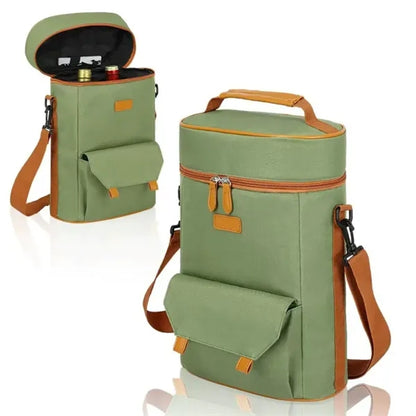 Waterproof 2 Wine Bottle Pockets Portable Picnic Beach Bag