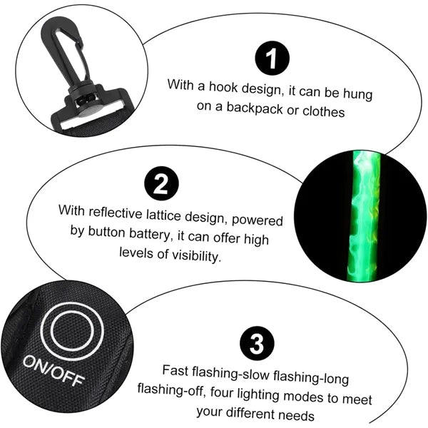 Backpack Reflective Strip Cycling Hiking Bag LED Light