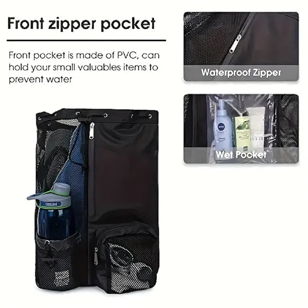 Black Custom Sports Travel Fitness Waterproof Backpack Bags