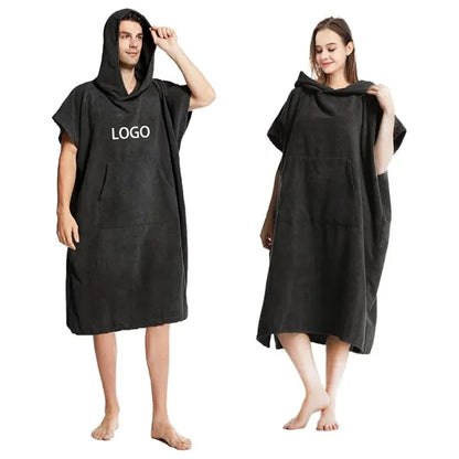 Hoodie Bath Robe Beach Surf Poncho Microfibre Changing Towel