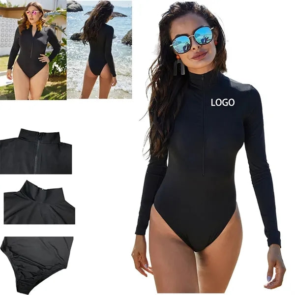 Customized Plus Size Sleeve Rash Guard One Piece Swimsuits