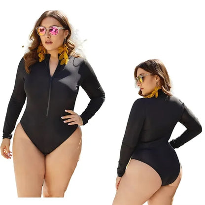Customized Plus Size Sleeve Rash Guard One Piece Swimsuits