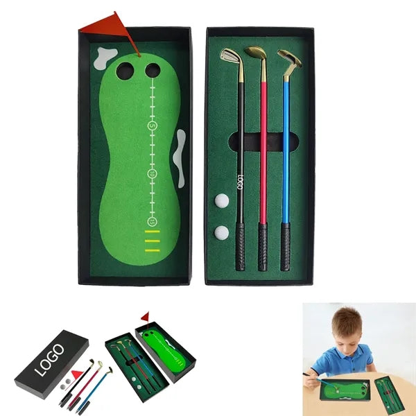 3 Piece Golf Pen Set Gift Fun Office Toys