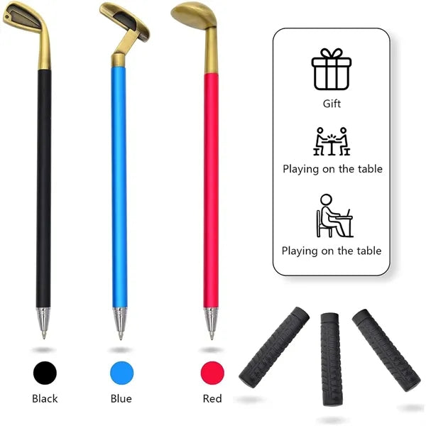 3 Piece Golf Pen Set Gift Fun Office Toys
