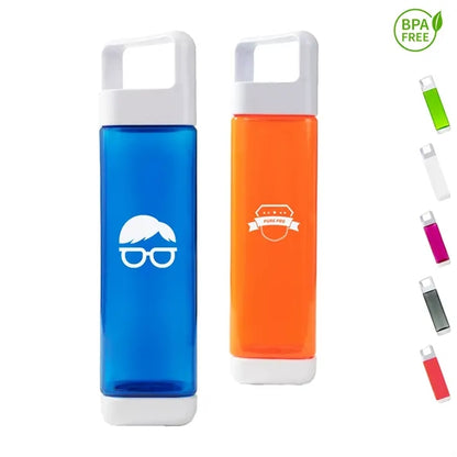 25 oz. Clean Square Bottle w/ Removable Top & Bottom Lids