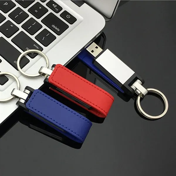 Swivel Leather Cover USB Flash Drive