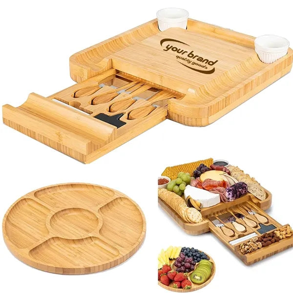 Bamboo Cheese Board Set with Fruit Tray