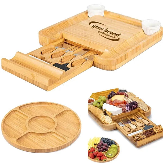 Bamboo Cheese Board Set with Fruit Tray