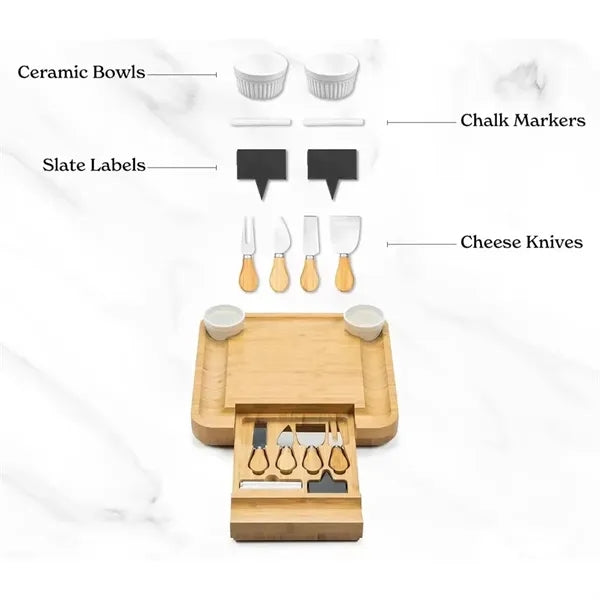 Bamboo Cheese Board Set with Fruit Tray
