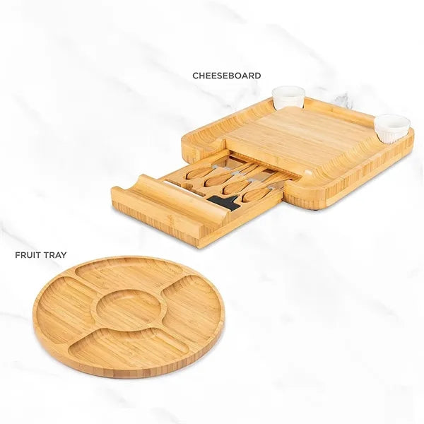 Bamboo Cheese Board Set with Fruit Tray