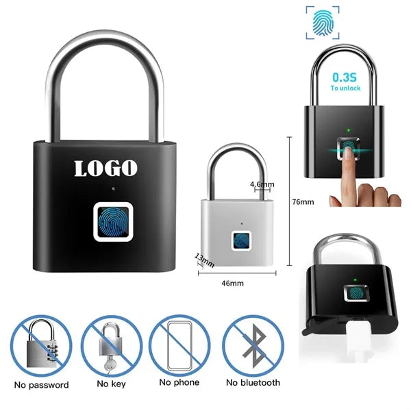 USB Rechargeable Fingerprint Padlock