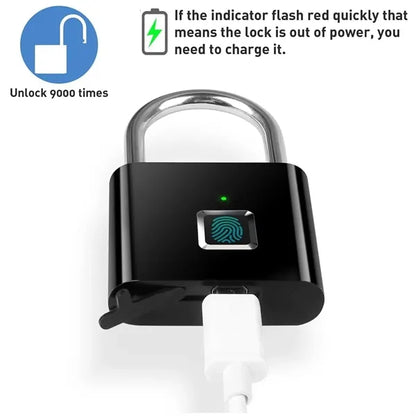 USB Rechargeable Fingerprint Padlock