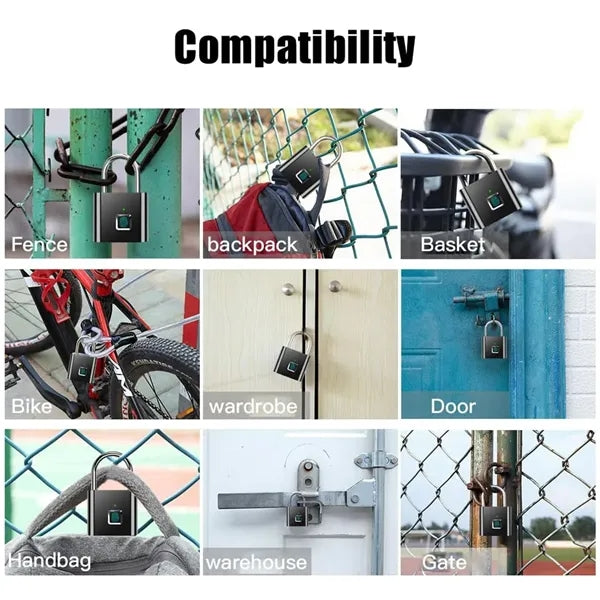 USB Rechargeable Fingerprint Padlock
