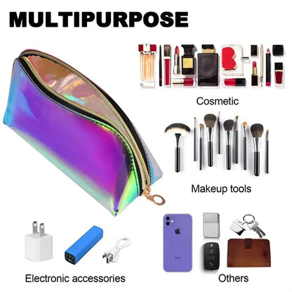 Holographic Makeup Bag Iridescent Pouch- Large size
