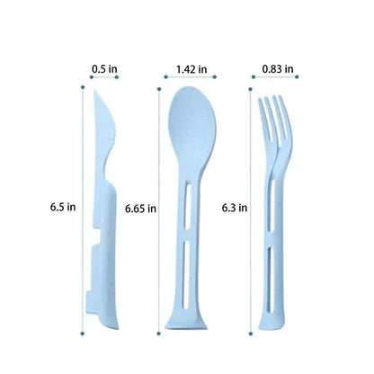 Eco Friendly Wheat Straw Kids Utensil Set Travel Cutlery Kit