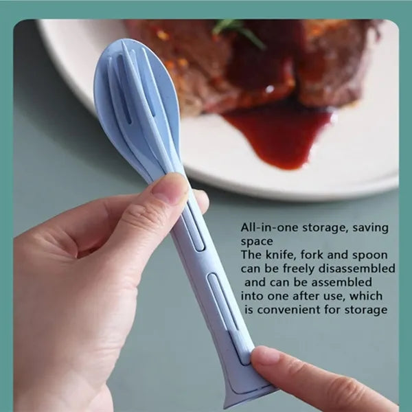 Eco Friendly Wheat Straw Kids Utensil Set Travel Cutlery Kit