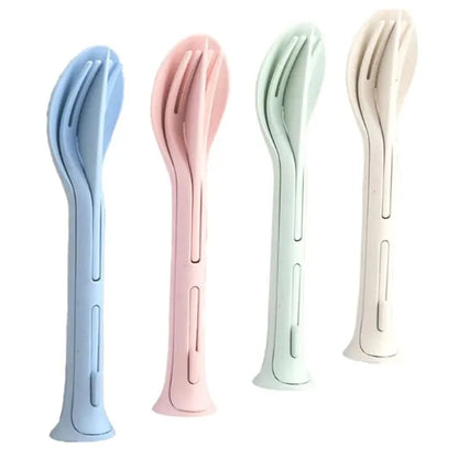 Eco Friendly Wheat Straw Kids Utensil Set Travel Cutlery Kit