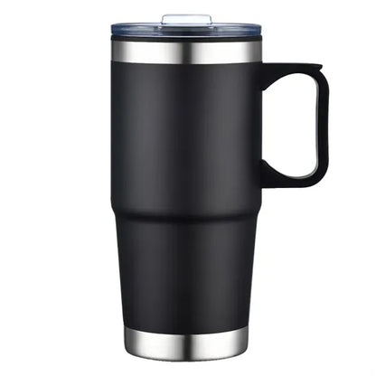 24oz Double Wall SS / PP Mug with Clear Closure Lid and Hand