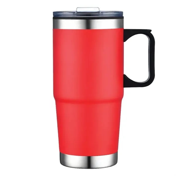 24oz Double Wall SS / PP Mug with Clear Closure Lid and Hand