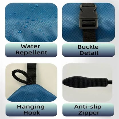 Waterproof Foldable Travel Toiletry Bag With Hook Organizer