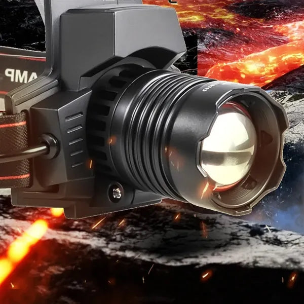 Multi-Source LED Rechargeable Headlamp with Zoom & UV Light