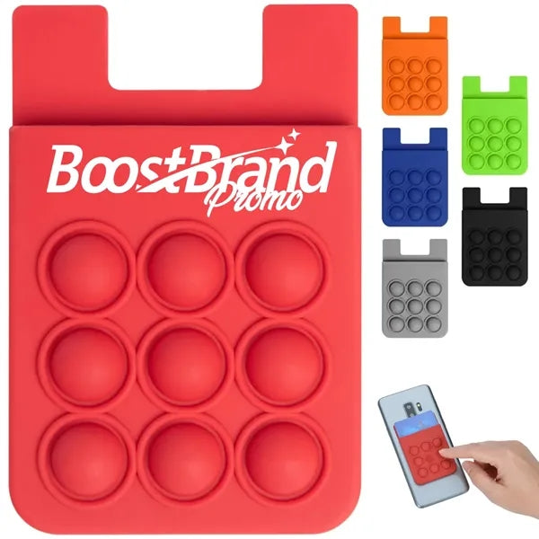 Silicone Phone Wallet with Bubble Fidget Design