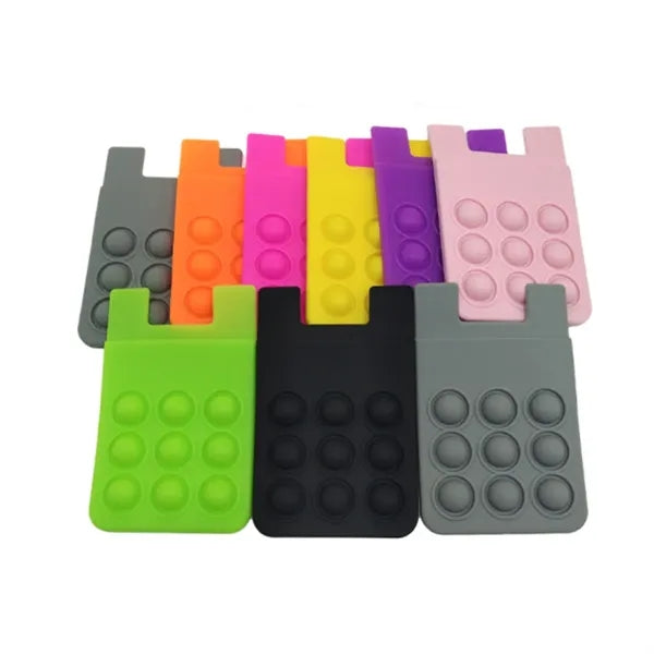 Silicone Phone Wallet with Bubble Fidget Design