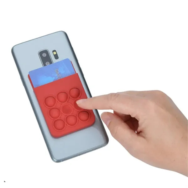 Silicone Phone Wallet with Bubble Fidget Design
