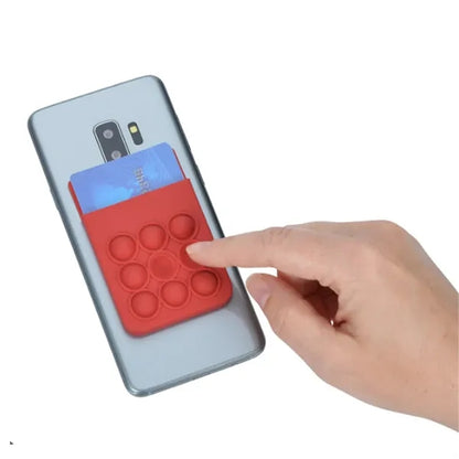 Silicone Phone Wallet with Bubble Fidget Design