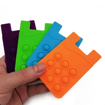 Silicone Phone Wallet with Bubble Fidget Design