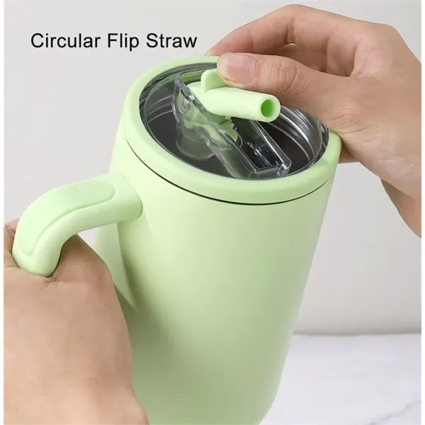 40 oz Leak Resistant Tumbler with Handle & Flip Straw