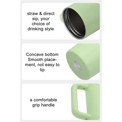 40 oz Leak Resistant Tumbler with Handle & Flip Straw