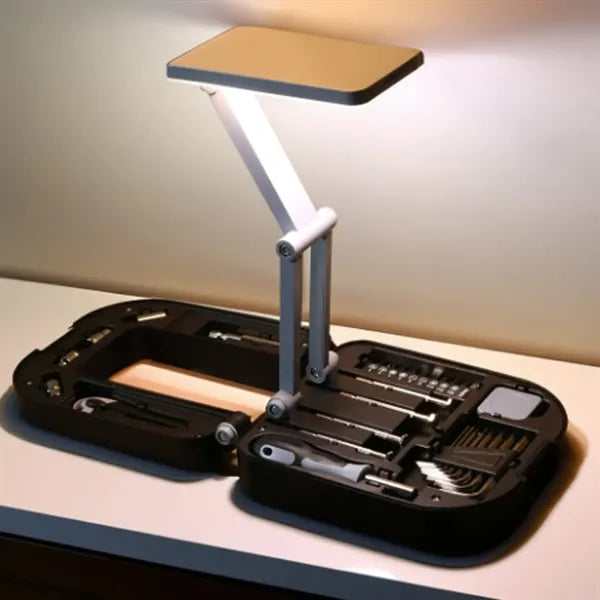 Portable LED Lamp Tool Kit with Foldable Work Light