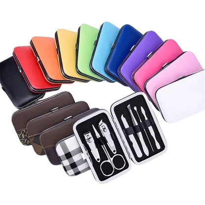 Stainless Steel 7 Piece Manicure Grooming Kit with Case