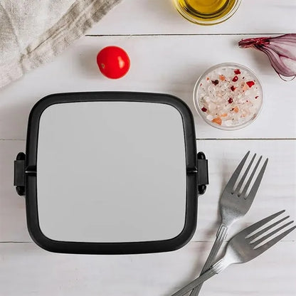Portable Double-Layer Lunch Box with Utensils and Handle