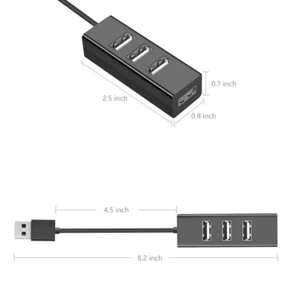 4 Port USB Hub Splitter for Computer and Laptop