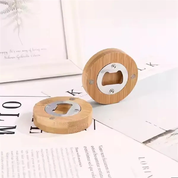 Eco Friendly Bamboo Magnetic Bottle Opener for Refrigerator