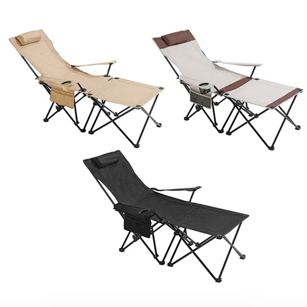 Adjustable Folding Lounge Chair with Headrest and Footrest