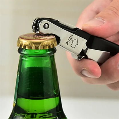 Double Hinged Wine Bottle Opener Stainless Steel Corkscrew