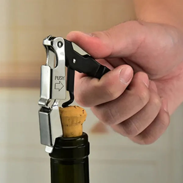 Double Hinged Wine Bottle Opener Stainless Steel Corkscrew