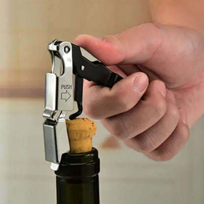 Double Hinged Wine Bottle Opener Stainless Steel Corkscrew