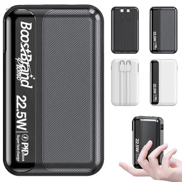 3 in 1 Fast Charging Power Bank with Built-in Cables