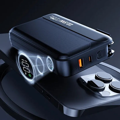 3 in 1 Fast Charging Power Bank with Built-in Cables