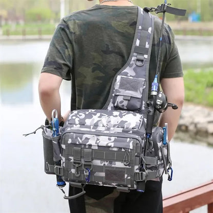 Camouflage Waterproof Fishing Tackle Sling Bag