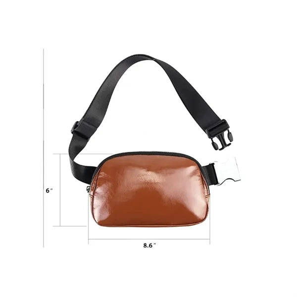 Waterproof Leather Crossbody Fanny Pack w/ Adjustable Strap